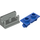 LEGO Jasny szary Hinge Brick 1 x 2 with Blue Top Plate