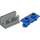LEGO Light Gray Hinge Brick 1 x 2 with Blue Top Plate