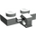 LEGO Gris clair Charnière assiette 1 x 2 avec Verticale Verrouillage Stub avec rainure inférieure (44567 / 49716)