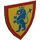 LEGO Hellgrau Minifig Schild Dreieckig mit Blau Lion auf Gelb (3846)