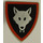 LEGO Light Gray Minifig Shield Triangular with Wolfpack (Red Border) (3846)