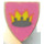LEGO Light Gray Minifig Shield Triangular with Yellow and Black Crown On Pink or Dark Purple Background (Depending on Issue) Sticker (3846)