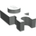 LEGO Gris clair assiette 1 x 1 avec Verticale Agrafe (Clip en U épais) (4085 / 60897)