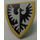 LEGO Light Gray Shield - Triangular with Black Falcon Yellow Bdr (3846 / 80298)