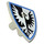 LEGO Light Gray Shield - Triangular with Falcon Pattern, Blue Surround (3846 / 80316)