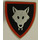 LEGO Light Gray Shield - Triangular with Wolfpack (Red Border) (3846)