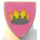 LEGO Light Gray Shield - Triangular with Yellow and Black Crown On Pink or Dark Purple Background (Depending on Issue) Sticker (3846)