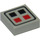 LEGO Light Gray Tile 1 x 1 with Red &amp; Black Buttons with Groove (3070 / 45193)