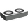 LEGO Hellgrau Fliese 1 x 2 mit Tape Reels mit Nut (3069 / 81466)