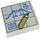LEGO Gris clair Tuile 2 x 2 avec Bridge Blueprints et Pencil avec rainure (3068)