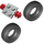 LEGO Light Gray Vintage Axle Plate With Red Wheel Hub and Small Slick Tyre