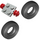 LEGO Світло-сірий Vintage Axle Plate With Red Wheel Hub and Small Slick Tyre