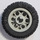 LEGO Light Gray Wheel 12 x 20 with Technic Axle Hole and 6 Pegholes with Tire 30.4 x 14
