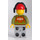 LEGO Light Orange Safety Vest, Medium Stone Gray Legs, Red Cap with Hole, Headphones, Peach Lips Minifigure