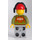 LEGO Light Oranje Safety Vest, Medium Stone Grijs Poten, Rood Pet met Gat, Headphones, Peach Lips minifiguur