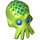 LEGO Lime Alien Head with Mouth Tentacles (18996)