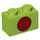 LEGO Lime Brick 1 x 2 with Red coin with Bottom Tube (3004 / 76892)