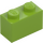 LEGO Lime Brick 1 x 2 with Smile with Bottom Tube (102574 / 102701)