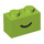 LEGO Limette Backstein 1 x 2 mit Smile mit Unterrohr (102574 / 102701)