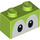 LEGO Lime Kloss 1 x 2 med Yoshi Ögon med bottenrör (68946 / 101881)