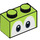 LEGO Lime Brick 1 x 2 with Yoshi Eyes with Bottom Tube (68946 / 101881)