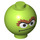 LEGO Lime Brick 2 x 2 Round Sphere with Oscar the Grouch Head (37837 / 73297)