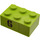 LEGO Lime Brick 2 x 3 with &quot;6&quot; (Right) Sticker (3002)