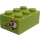 LEGO Limette Backstein 2 x 3 mit Schwarz/Weiß Flames (Both Ends) Aufkleber (3002)