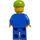 LEGO Lime Pet, Blauw Jacket, Oranje Strepen, Lopsided Open Grijns minifiguur