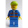 LEGO Lime Cap, Blue Jacket, Orange Stripes, Lopsided Open Grin Minifigure