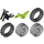 LEGO Limette Dirt Bike mit Schwarz Chassis und Medium Stone Grau Räder