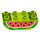 LEGO Lime Duplo Brick 2 x 4 with Curved Bottom with Watermelon Bottom (77959 / 98224)