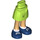 LEGO Lime Hip with Basic Curved Skirt with Blue Shoes with Thin Hinge (2241)