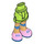 LEGO Lime Hip with Rolled Up Shorts with Pink shoes with Thin Hinge (36198)