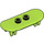 LEGO Lime Minifig Skateboard with Four Wheel Clips (42511 / 88422)