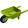 LEGO Lime Minifigure Wheelbarrow with White Wheel and Black Tire