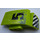 LEGO Lime Mudguard Panel 3 Left with &#039;5&#039; and Black and White Danger Stripes Sticker (61070)