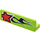 LEGO Lime Panel 1 x 4 with Rounded Corners with Red Star (Left) Sticker (15207)