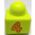 LEGO Lime Primo Brick 1 x 1 with Butterflies and n° 4 on opposite sides (31000)