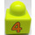 LEGO Lime Primo Brick 1 x 1 with Butterflies and n° 4 on opposite sides (31000 / 49047)