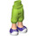 LEGO Lime Minidoll Hip with Cropped Trousers with Purple and White Shoes (Thick Hinge) (18353)