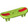 LEGO Lime Skateboard with Four Wheel Clips with Dark Red Stripes (16909 / 42511)