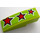 LEGO Lime Slope 1 x 3 Curved with Red Stars Sticker (50950)