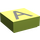 LEGO Lime Tile 1 x 1 with &#039;A&#039; with Groove (11520 / 13406)