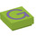 LEGO Lime Tile 1 x 1 with &#039;G&#039; with Groove (3070)