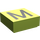 LEGO Lime Tile 1 x 1 with &#039;M&#039; with Groove (11558 / 13421)