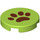 LEGO Lime Tile 2 x 2 Round with Paw Print with &quot;X&quot; Bottom (4150 / 95294)