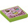 LEGO Lime Bricka 2 x 2 med Cupcake Snow print med skåra (3068 / 75390)