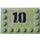 LEGO Lime Tile 4 x 6 with Studs on 3 Edges with &#039;10&#039;, Rust and Scratches Sticker (6180)