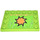 LEGO Lime Tile 4 x 6 with Studs on 3 Edges with Orange Star, Rust and Scratches Sticker (6180)